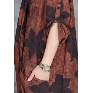 Maple Patterns Front Cross Maxi Kimono Dress