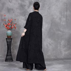 Jacquard Printed Plus Size Long Shirt Cardigan