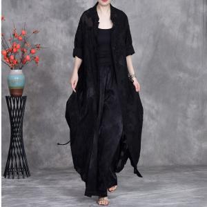 Stereo Jacquard Senior Women Plus Size Cardigan