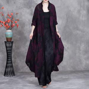Stereo Jacquard Senior Women Plus Size Cardigan