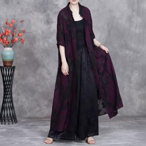 Stereo Jacquard Senior Women Plus Size Cardigan