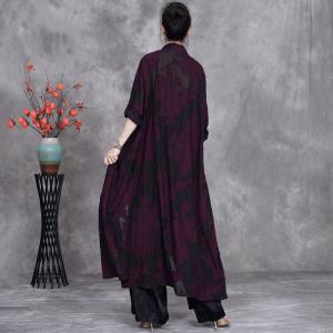 Stereo Jacquard Senior Women Plus Size Cardigan