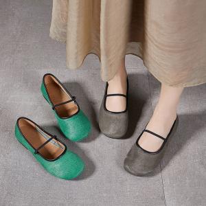 Horsehair Granny Slip-On Ballet Flats