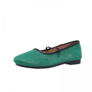 Horsehair Granny Slip-On Ballet Flats