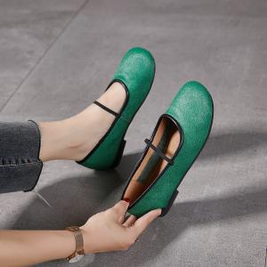 Horsehair Granny Slip-On Ballet Flats