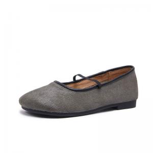 Horsehair Granny Slip-On Ballet Flats