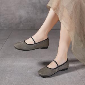 Horsehair Granny Slip-On Ballet Flats