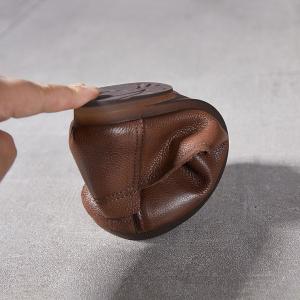 Wide Toe Soft Leather Mom Casual Flats