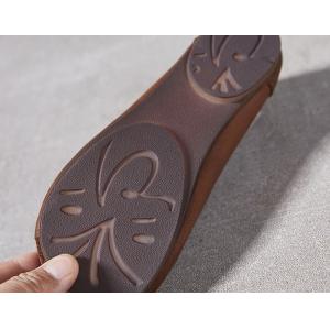 Wide Toe Soft Leather Mom Casual Flats