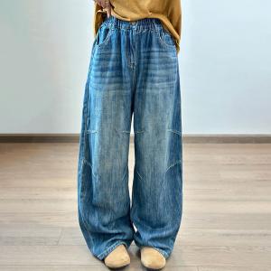 Relaxed Stone Long Wash High Rise Jeans