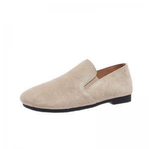 Cowhide Suede Leather Cozy Grandma Loafers