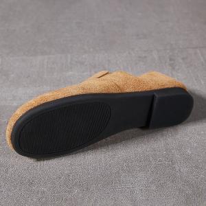 Cowhide Suede Leather Cozy Grandma Loafers