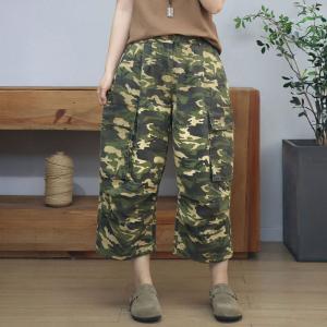 90s Fashion Short Vest Jacket with Camo Pants