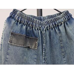 Casual Drawstring Waist Wide Leg Cropped Jeans