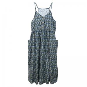 Loose- Fitting Cotton Floral Slip Dress