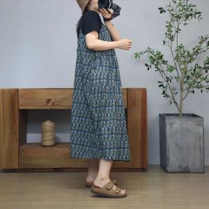 Loose- Fitting Cotton Floral Slip Dress