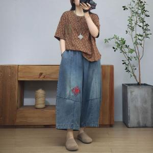 Chest Pocket Cotton Oversized Floral T-shirt