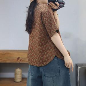 Chest Pocket Cotton Oversized Floral T-shirt
