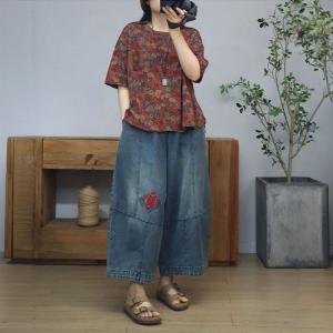 Cotton Casual Flowers Printed Oversized T-shirt