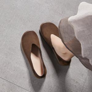 Over40 Style Slip-On Leather Comfort Work Shoes