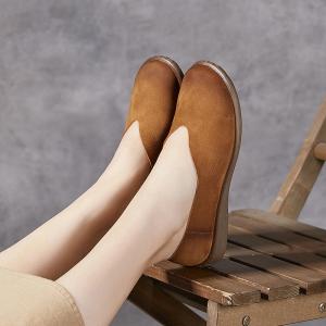 Over40 Style Slip-On Leather Comfort Work Shoes