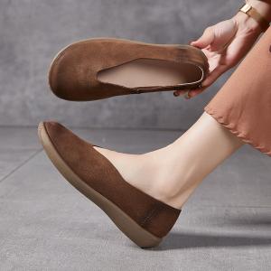 Over40 Style Slip-On Leather Comfort Work Shoes