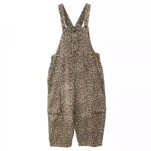 Relaxed Fit Cheetah Patterns 90s Bib Overalls