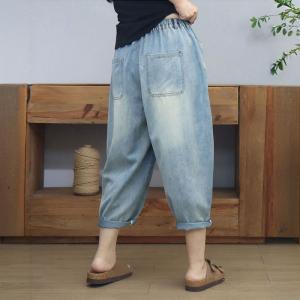 Black Heart Embroidery Light Wash Barrel Jeans