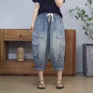 Multi-Pockets Comfy Light Wash Mom Jeans
