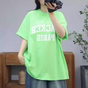 Letter Printed Cotton Long Oversized T-shirt