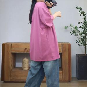 Letter Printed Cotton Long Oversized T-shirt