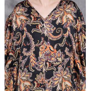 Plus Size V-Neck Boho Paisley Abaya Dress