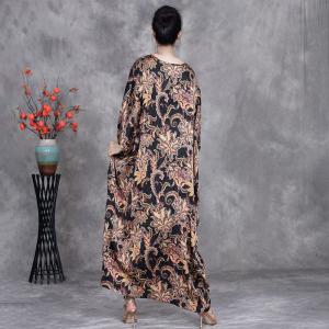Plus Size V-Neck Boho Paisley Abaya Dress
