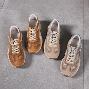 Suede Leather and Mesh Breathable Sports Sneakers