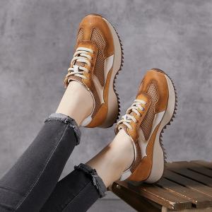 Suede Leather and Mesh Breathable Sports Sneakers