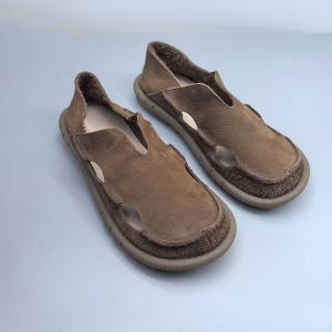Hollow Out Cowhide Breathable Summer Wide Toe Flats