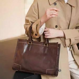 Business Cowhide Handcrafted Tote Bag