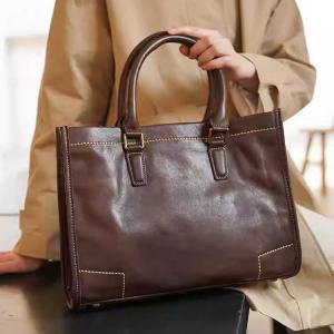 Business Cowhide Handcrafted Tote Bag