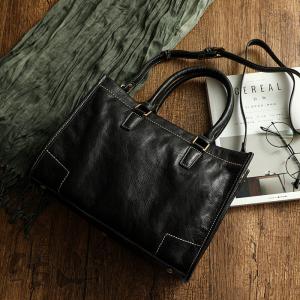 Business Cowhide Handcrafted Tote Bag