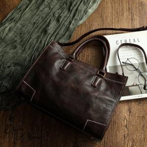 Business Cowhide Handcrafted Tote Bag
