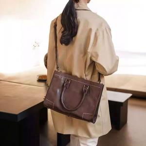 Business Cowhide Handcrafted Tote Bag