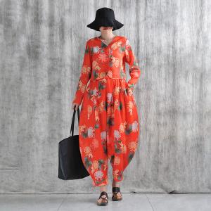 Designer Ramie Chrysanthemum Customized Carrot Pants