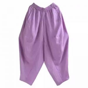 Summer Breathable Organic Linen Violet Fisherman Pants