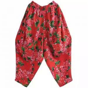 Red Peony Organic Custom Handcrafted Elegant Pants