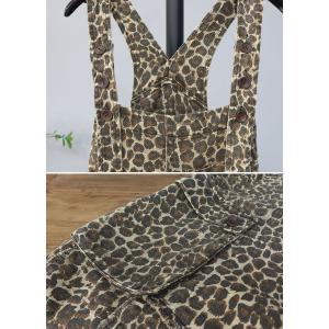 Plus Size Side Pocket Leopard Overalls