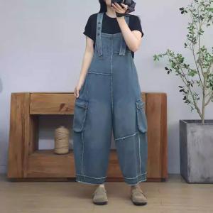 Fringed Designs Side Pockets Wide Leg Overalls