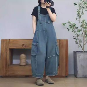 Fringed Designs Side Pockets Wide Leg Overalls