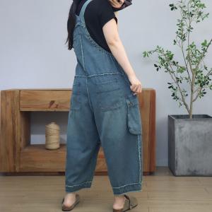 Fringed Designs Side Pockets Wide Leg Overalls