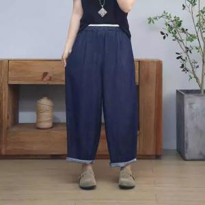 High Rise Loose Straight Leg Dark Wash Jeans