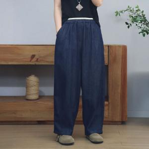 High Rise Loose Straight Leg Dark Wash Jeans